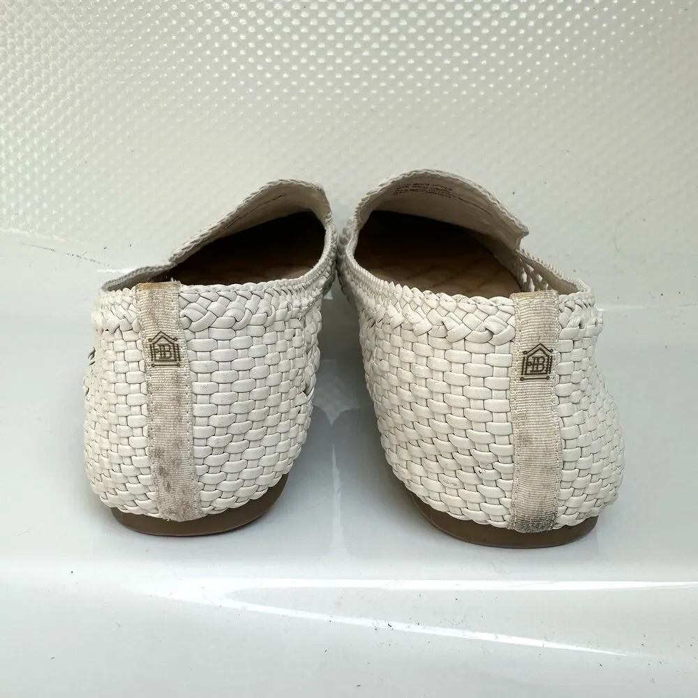 Birdies Shoes Women’s 10 The Starling Almond Toe Slip On Flats Cream Preppy Boho